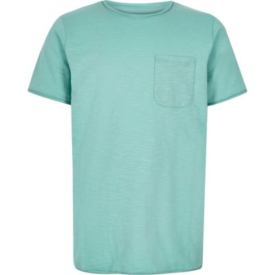 Boys turquoise textured t-shirt